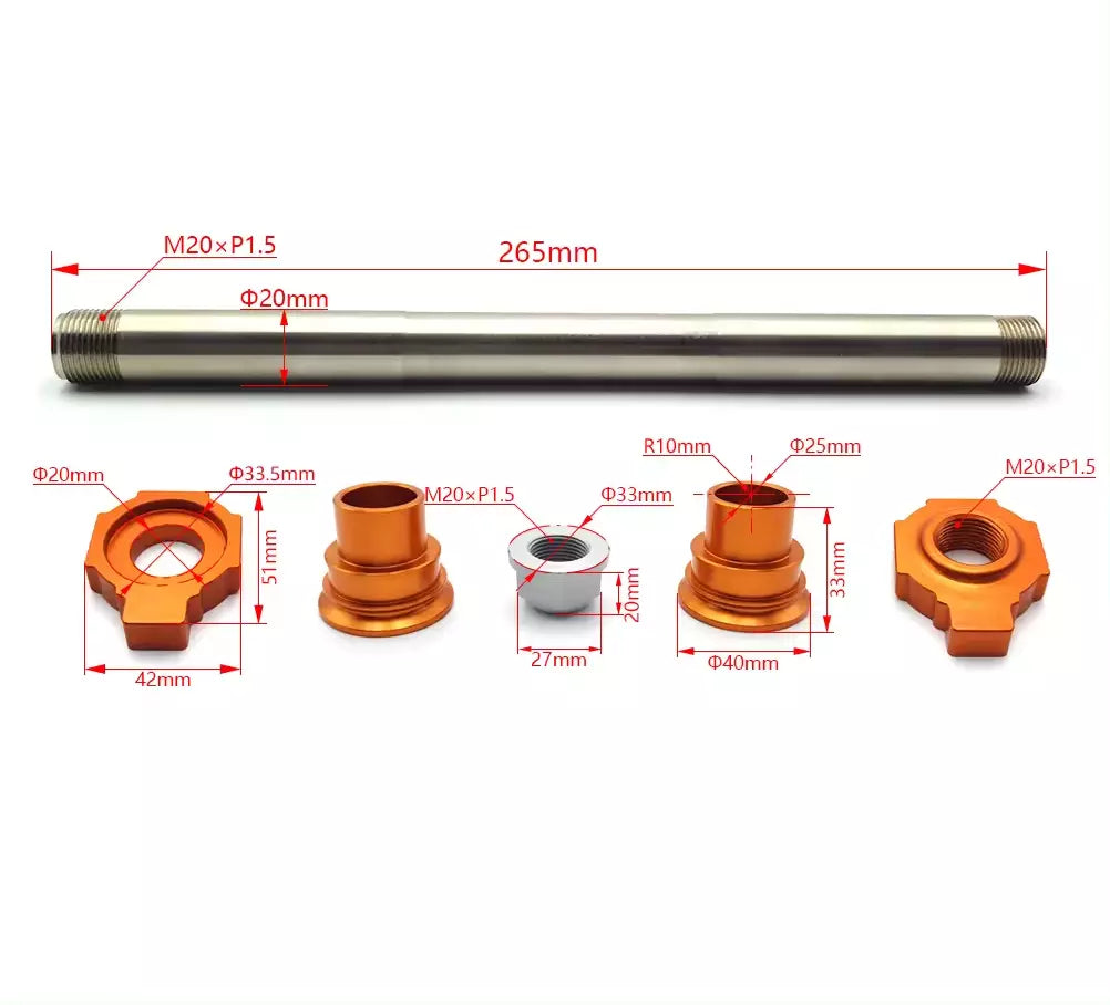 Rear Axle Spindle Wheel Bolt KTM SX SXF 03-12, EXC EXC 03-15 125 250 300 350 450